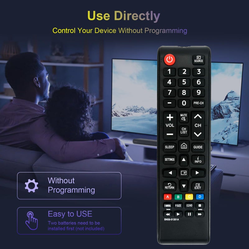 AULCMEET BN59-01301A Replacement Remote Control Compatible with Samsung Smart TV UN40NU6070F UN40NU7100F UN40NU7200F UN43NU7100F UN43NU710DF UN49NU6300F UN50NU6900B UN50NU6900F UN50NU6950F UN50NU7100F - Image 5